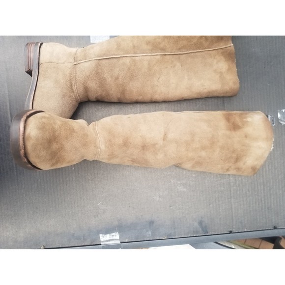 Coach knee high wool leather suede shearling sherpa tan boot 9 9.5 - Picture 3 of 9